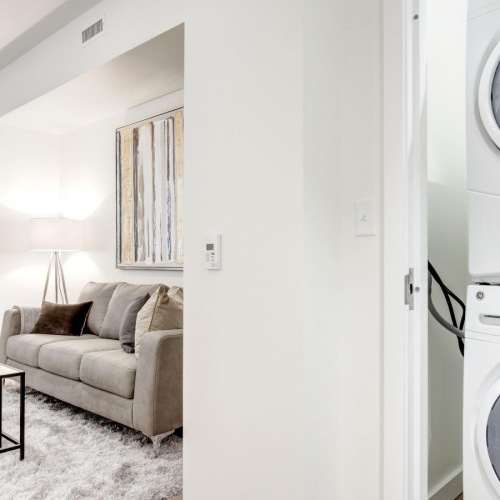 We've got your laundry sorted a living room with a laundry machine